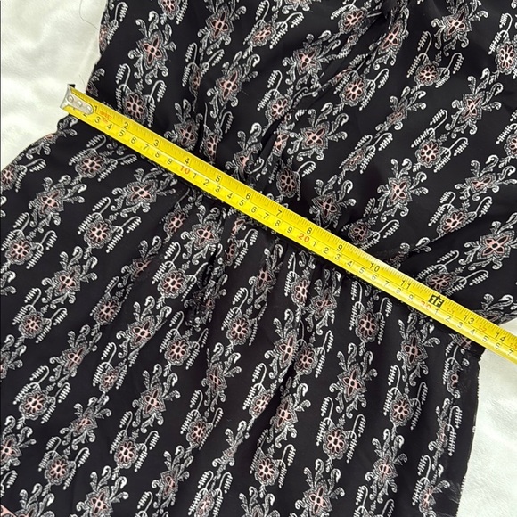 MADEWELL SIZE 6 Bohemian Long Sleeve midi Black and Brown Patterned Dress - Picture 7 of 14